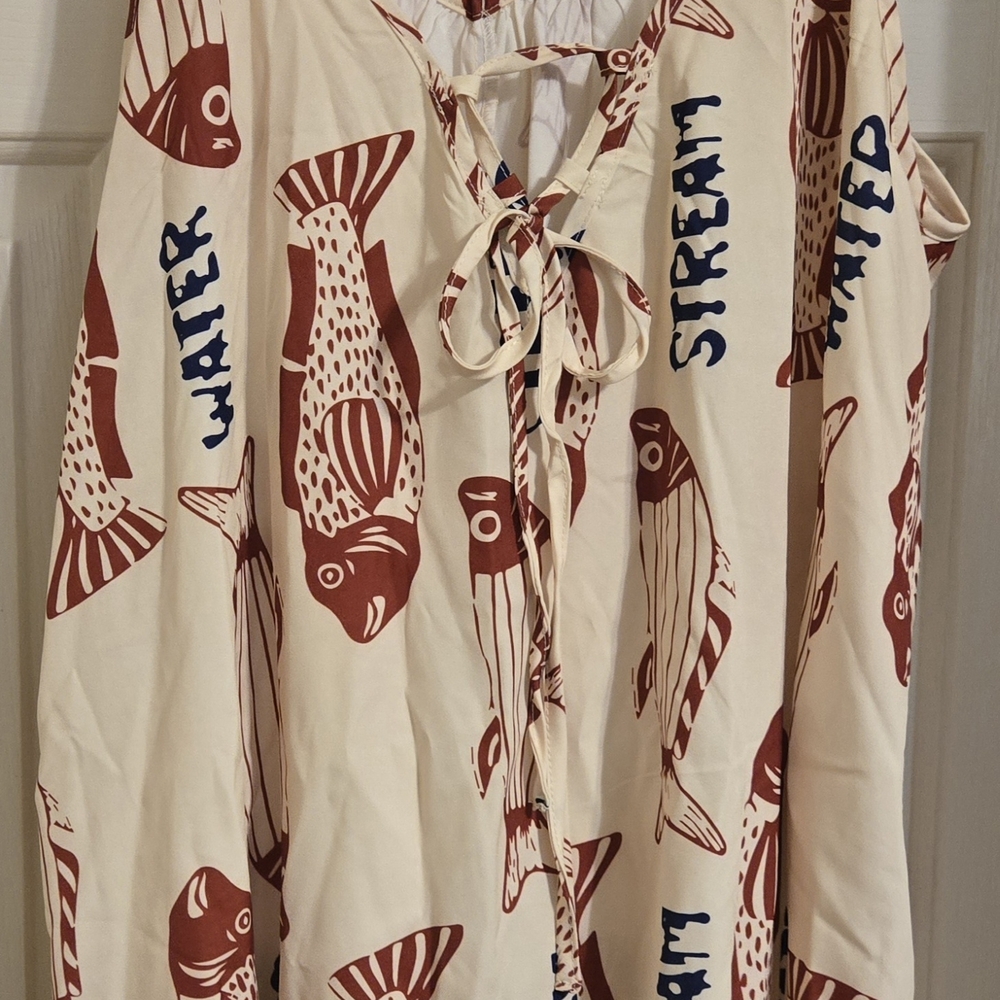 Fish Print Mini Dress - Picture 2 of 2